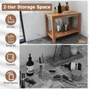 24 Inch Teak Wood Shower Bench Inside Shower Stool with Storage Shelf by LJGDeals