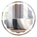24 Inch Round Wall Mirror with 3-Color LED Lights and Smart Touch Button by LJGDeals
