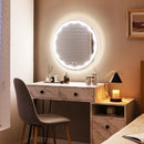 24 Inch Round Wall Mirror with 3-Color LED Lights and Smart Touch Button by LJGDeals