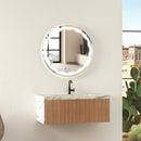 24 Inch Round Wall Mirror with 3-Color LED Lights and Smart Touch Button by LJGDeals