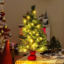 24 Inch Mini Pre-Lit Christmas Tree Small Tabletop Fir Xmas Tree by LJGDeals