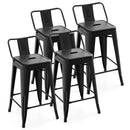24 Inch Set of 4 Cafe Side Chairs with Rubber Feet and Removable Back by LJGDeals