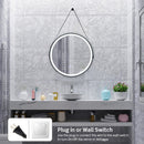 24 Inch Round Wall-mounted Mirror with 3 Color LED Lights and Anti-Fog Function by LJGDeals