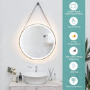 24 Inch Round Wall-mounted Mirror with 3 Color LED Lights and Anti-Fog Function by LJGDeals