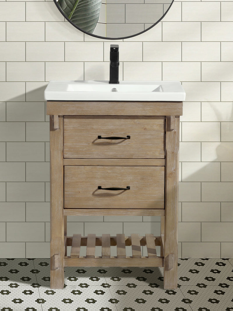 Marina 24" Bathroom Vanity Weather Fir Finish