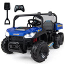 24V 2-Seater Kids Ride on Dump Truck 4WD with Electric Dump Bed and Lights by LJGDeals