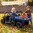 24V 2-Seater Kids Ride on Dump Truck 4WD with Electric Dump Bed and Lights by DirectDeals