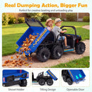 24V 2-Seater Kids Ride on Dump Truck 4WD with Electric Dump Bed and Lights by DirectDeals