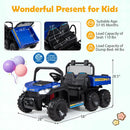 24V 2-Seater Kids Ride on Dump Truck 4WD with Electric Dump Bed and Lights