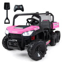 24V 2-Seater Kids Ride on Dump Truck 4WD with Electric Dump Bed and Lights by LJGDeals