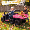 24V 2-Seater Kids Ride on Dump Truck 4WD with Electric Dump Bed and Lights by LJGDeals
