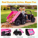 24V 2-Seater Kids Ride on Dump Truck 4WD with Electric Dump Bed and Lights by LJGDeals