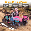 24V 2-Seater Kids Ride on Dump Truck 4WD with Electric Dump Bed and Lights by LJGDeals