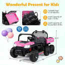 24V 2-Seater Kids Ride on Dump Truck 4WD with Electric Dump Bed and Lights by DirectDeals