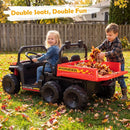 24V 2-Seater Kids Ride on Dump Truck 4WD with Electric Dump Bed and Lights by LJGDeals