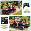 24V 2-Seater Kids Ride on Dump Truck 4WD with Electric Dump Bed and Lights by DirectDeals