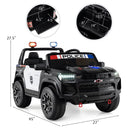 24V 2-Seater Ride on Police Car 4WD Chevrolet with Megaphone and LED Flashing Lights-Black by LJGDeals