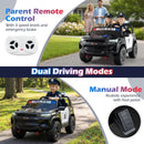 24V 2-Seater Ride on Police Car 4WD Chevrolet with Megaphone and LED Flashing Lights-Black by LJGDeals