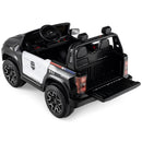 24V 2-Seater Ride on Police Car 4WD Chevrolet with Megaphone and LED Flashing Lights-Black by LJGDeals