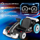 24V Kids Go Kart Licensed Audi Adjustable Ride on Racing Toy with Horn-Black & White by LJGDeals
