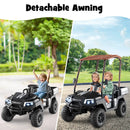24V Kids Golf Cart 4WD 2-Seater Ride on Car with Storage Trunk and Horn by LJGDeals