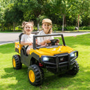 24V Ride On Dump Truck Licensed Caterpillar 2-Seater Kids Car with Remote Control-Yellow by LJGDeals