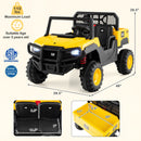 24V Ride-On Dump Truck 2-Seater with Remote Control - Yellow