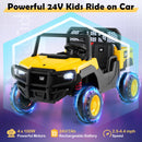 24V Ride-On Dump Truck 2-Seater with Remote Control - Yellow
