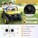 24V Ride-On Dump Truck 2-Seater with Remote Control - Yellow