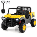 24V Ride-On Dump Truck 2-Seater with Remote Control - Yellow