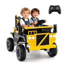 24V Ride On Excavator 4WD 2-Seater with Remote Control and Digging Arm-Yellow by LJGDeals