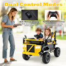 24V Ride On Excavator 4WD 2-Seater with Remote Control and Digging Arm-Yellow by LJGDeals