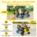 24V Ride On Excavator 4WD 2-Seater with Remote Control and Digging Arm-Yellow by LJGDeals