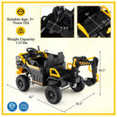 24V Ride On Excavator 4WD 2-Seater with Remote Control and Digging Arm-Yellow by LJGDeals
