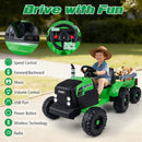24V Ride On Tractor for Kids Electric Vehicle with Detachable Trailer and Remote Control