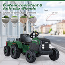 24V Ride On Tractor for Kids Electric Vehicle with Detachable Trailer and Remote Control