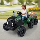 24V Ride On Tractor for Kids Electric Vehicle with Detachable Trailer and Remote Control by LJGDeals