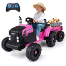 24V Ride On Tractor for Kids Electric Vehicle with Detachable Trailer and Remote Control