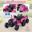 24V Ride On Tractor for Kids Electric Vehicle with Detachable Trailer and Remote Control