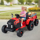 24V Ride On Tractor for Kids Electric Vehicle with Detachable Trailer and Remote Control