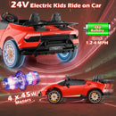 24V Ride-on Car for Kids 4WD 2-Seater Licensed Lamborghini Electric Vehicles with Music by DirectDeals