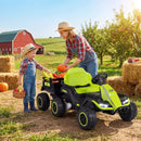 24V Ride on Tractor with Detachable Trailer and Music for Boys Girls by LJGDeals