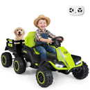 24V Ride on Tractor with Detachable Trailer and Music for Boys Girls by LJGDeals