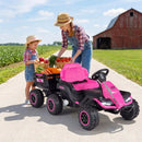 24V Ride on Tractor with Detachable Trailer and Music for Boys Girls by LJGDeals