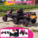 24V Ride on Tractor with Detachable Trailer and Music for Boys Girls by LJGDeals