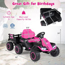 24V Ride on Tractor with Detachable Trailer and Music for Boys Girls by LJGDeals
