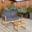 3-in-1 Acacia Wood Loveseat with Separable Coffee Table by LJGDeals