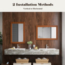 24 x 36 Inches Rustic Wall Mirror with Solid Wood Frame for Living Room Bedroom by LJGDeals