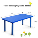 Kids Plastic Rectangular Learn and Play Table-Blue