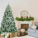 6 Feet Snow Flocked Artificial Christmas Tree Hinged with 928 Tips by LJGDeals